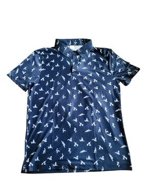 Navy Button Down Funny Gag Gift Inappropriate Print Shirt